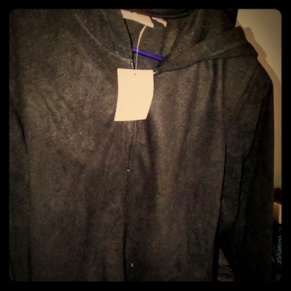 NWT zip up black hooded jacket - Picture 1 of 6